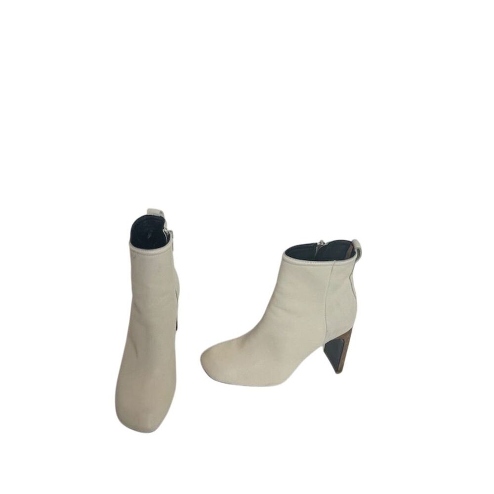 Rag & Bone Ellis Ivory Leather Booties Women's Size 8 Block Heel